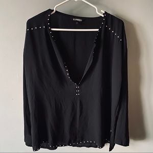 Express black studded blouse